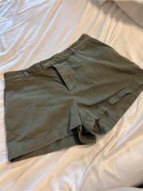 Ralph Lauren Olive Green Mid-Rise Cotton Shorts